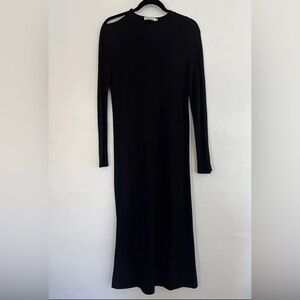 Vintage Calvin Klein Collection Fall/Winter 2001 Black Slit Sleeve Dress